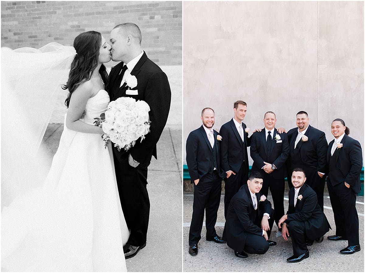 Arielle Peters Photography | Bride and groom kissing on summer wedding day at The Inn at Harbor Springs in St. Joseph, Michigan.