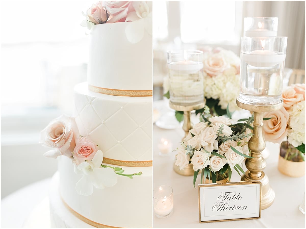 Arielle Peters Photography | Wedding reception table settings and floral arrangements at The Inn at Harbor Springs in St. Joseph, Michigan.