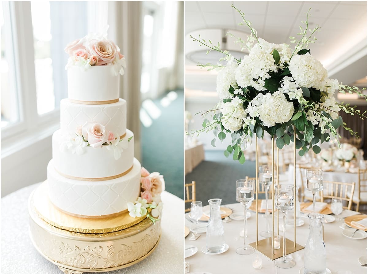 Arielle Peters Photography | Wedding reception table settings and floral arrangements at The Inn at Harbor Springs in St. Joseph, Michigan.