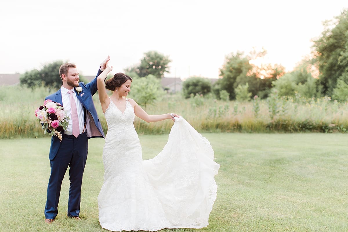 Arielle Peters Photography | Bride and groom dancing outside on wedding day at the Banquets at The Croatian Center in Merrillville, Indiana.