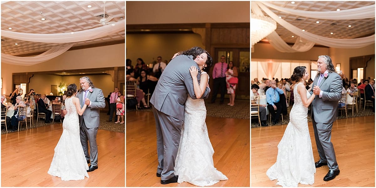 Arielle Peters Photography | Father of the bride and bride sharing a dance at wedding reception at the Banquets at The Croatian Center in Merrillville, Indiana.