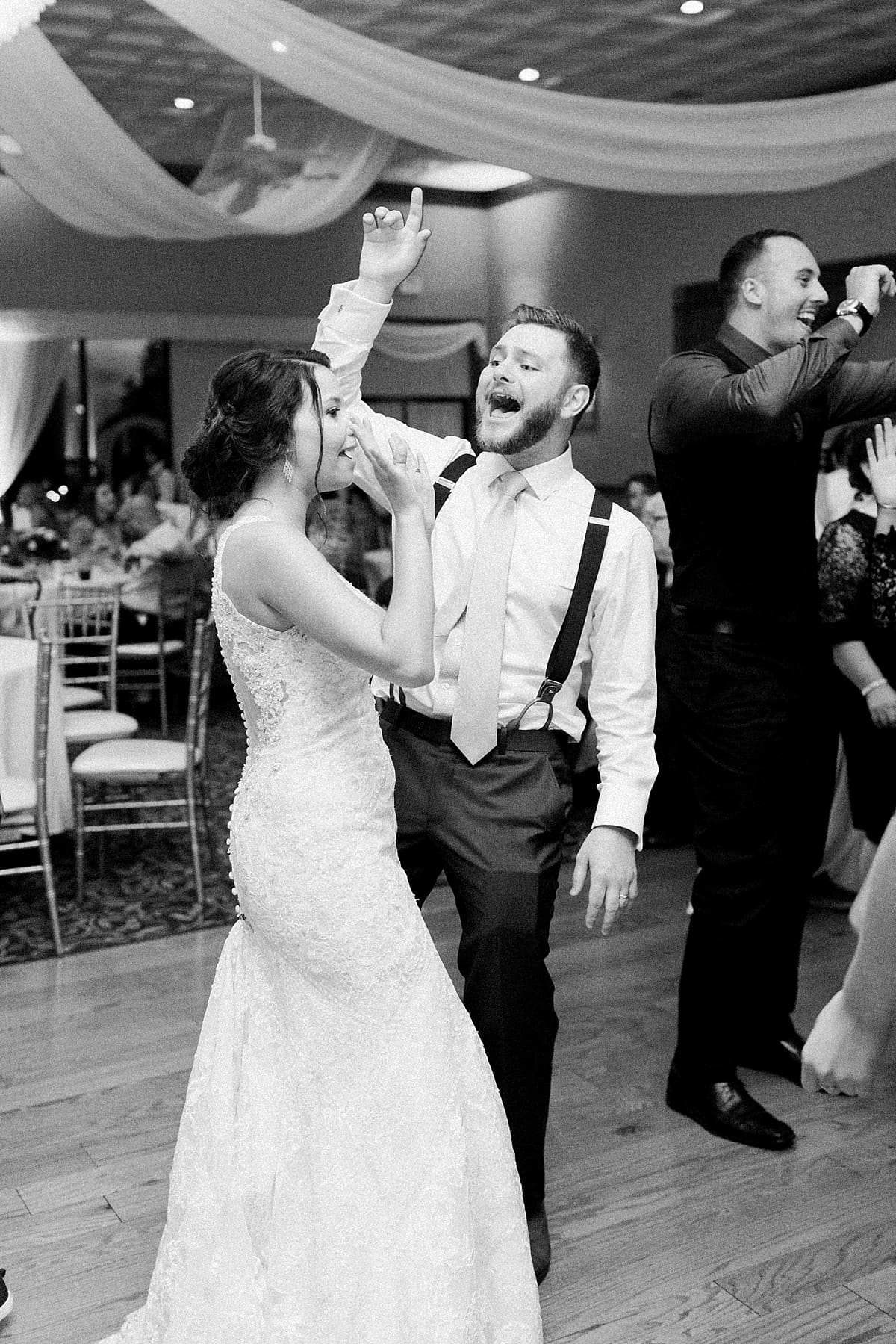 Arielle Peters Photography | Bride and groom dancing at wedding reception at the Banquets at The Croatian Center in Merrillville, Indiana.