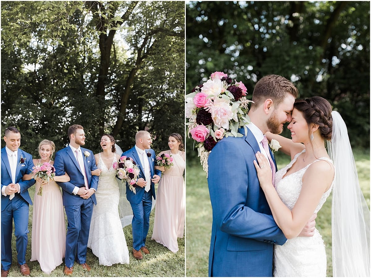 Arielle Peters Photography | Wedding party walking in open field on wedding day at Newlife Community Church in Chicago, Illinois.