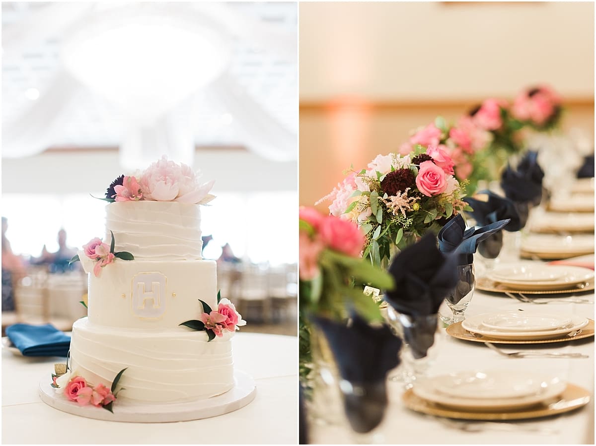 Arielle Peters Photography | Wedding reception table settings and floral arrangements at the Banquets at The Croatian Center in Merrillville, Indiana.