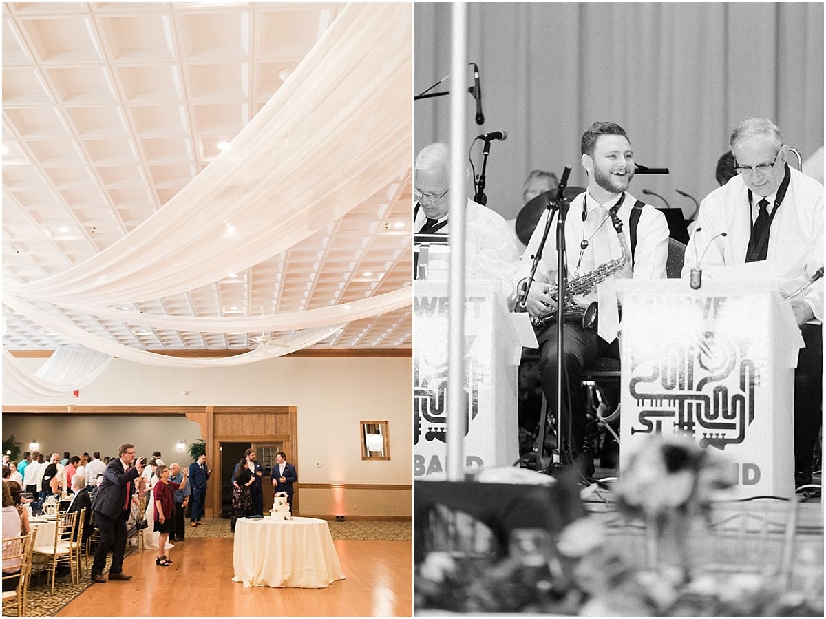 Arielle Peters Photography | Wedding reception table settings and floral arrangements at the Banquets at The Croatian Center in Merrillville, Indiana.