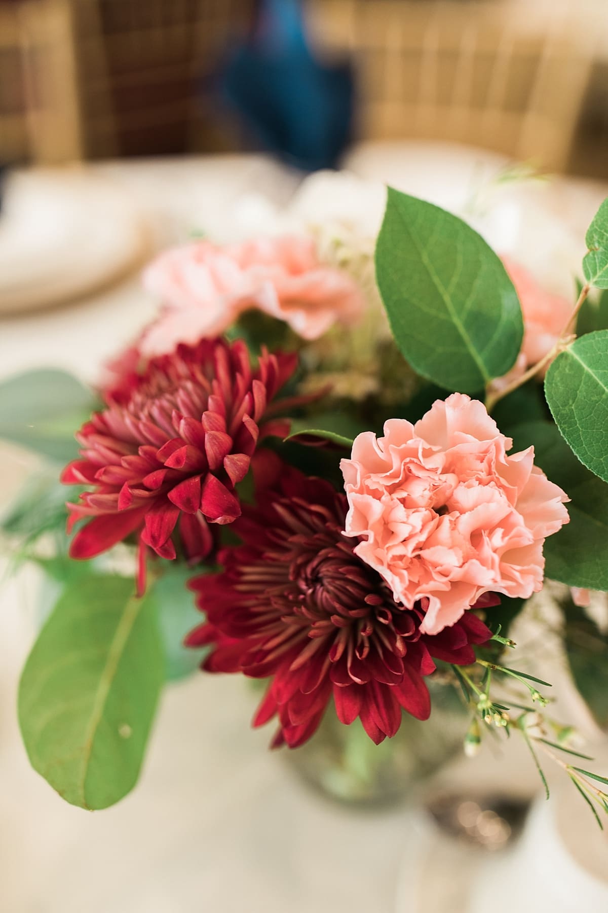 Arielle Peters Photography | Wedding reception table settings and floral arrangements at the Banquets at The Croatian Center in Merrillville, Indiana.