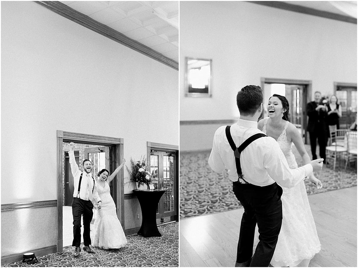 Arielle Peters Photography | Bride and groom entering wedding reception at the Banquets at The Croatian Center in Merrillville, Indiana.