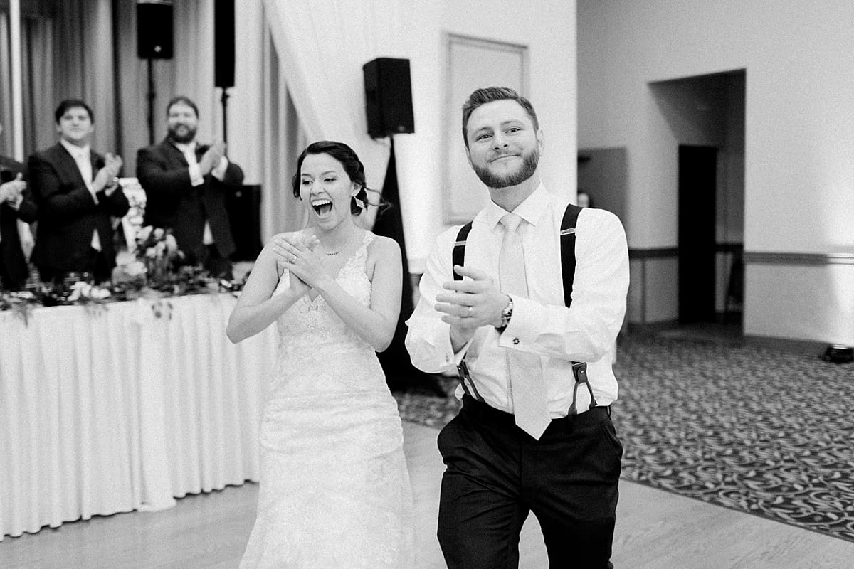 Arielle Peters Photography | Bride and groom entering wedding reception at the Banquets at The Croatian Center in Merrillville, Indiana.