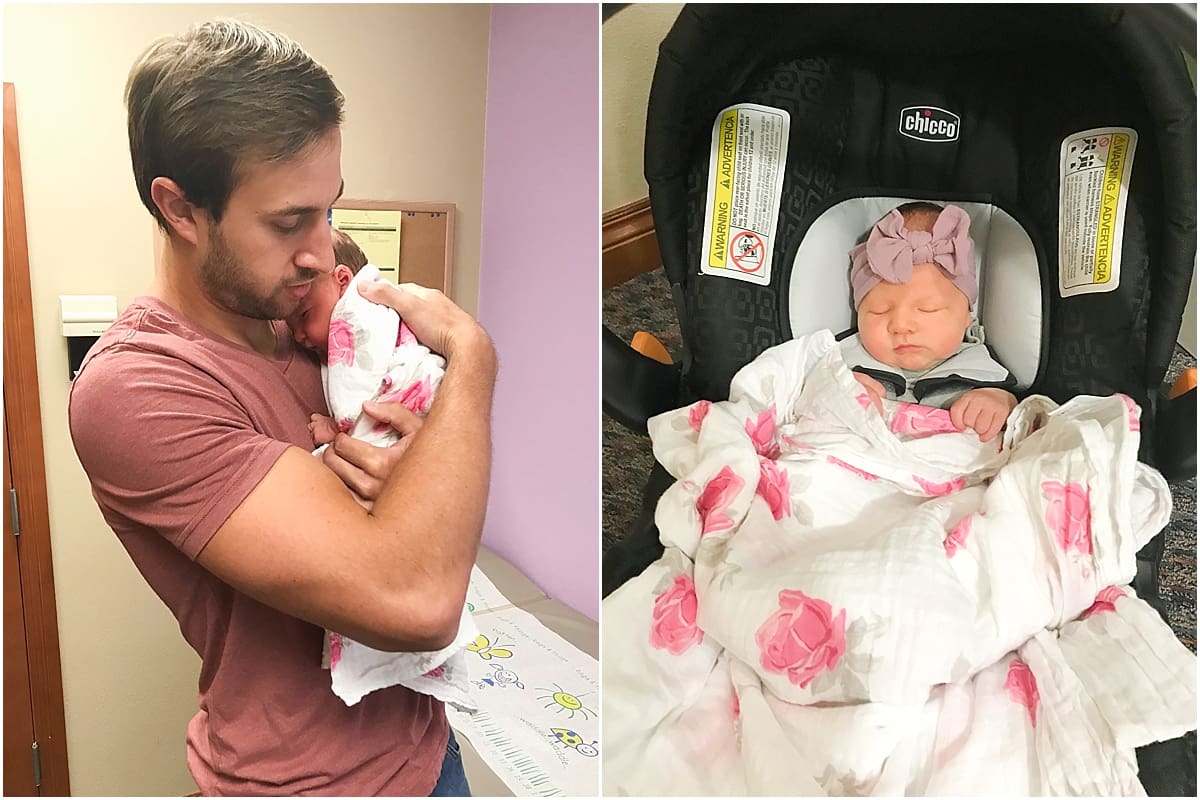 Arielle Peters Photography | Dad cuddling with newborn baby girl.