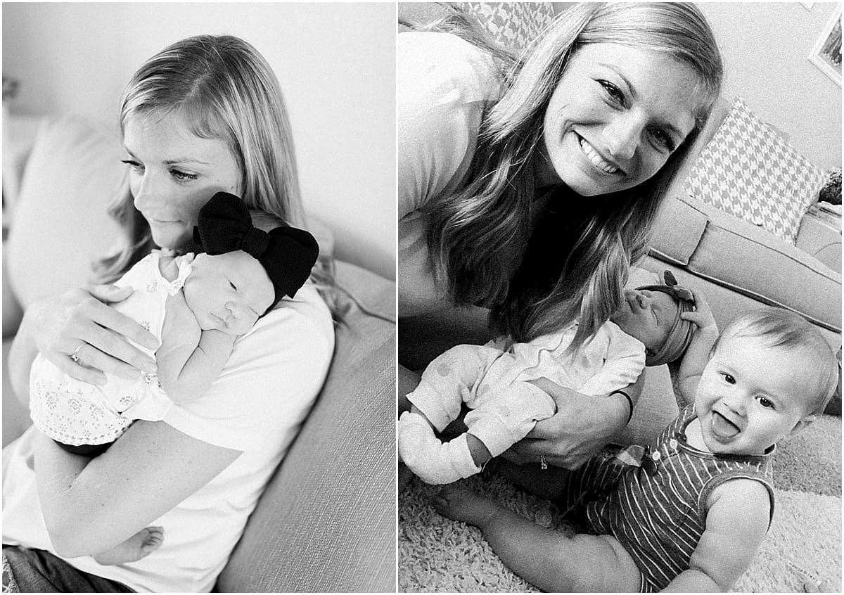 Arielle Peters Photography | Mom holding newborn baby girl in one month photos.