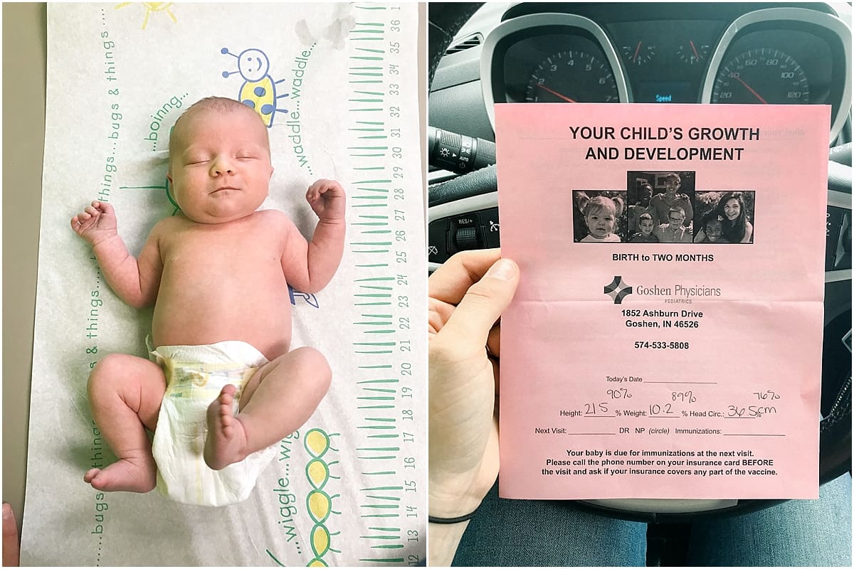 Arielle Peters Photography | Newborn baby girl getting measured. 
