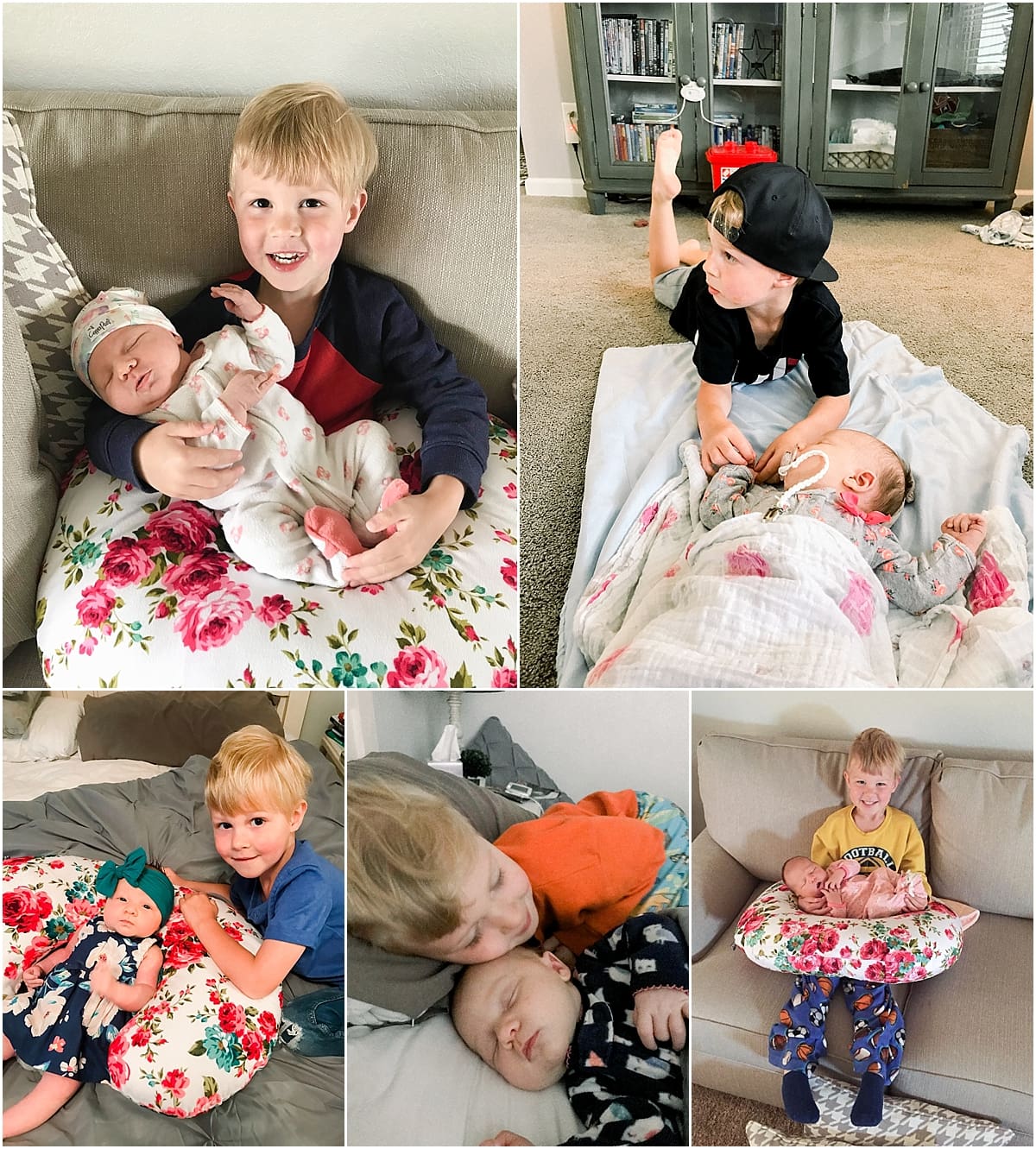 Arielle Peters Photography | Big brother holding her newborn baby sister. 