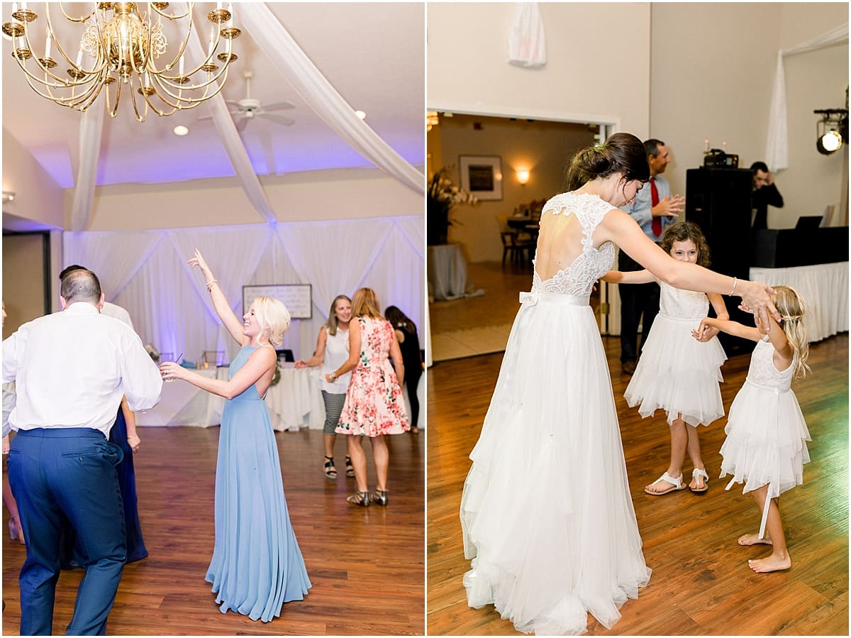 Arielle Peters Photography | Wedding guests dancing at wedding reception at The Blue Heron at Blackthorn in South Bend, Indiana on wedding day.