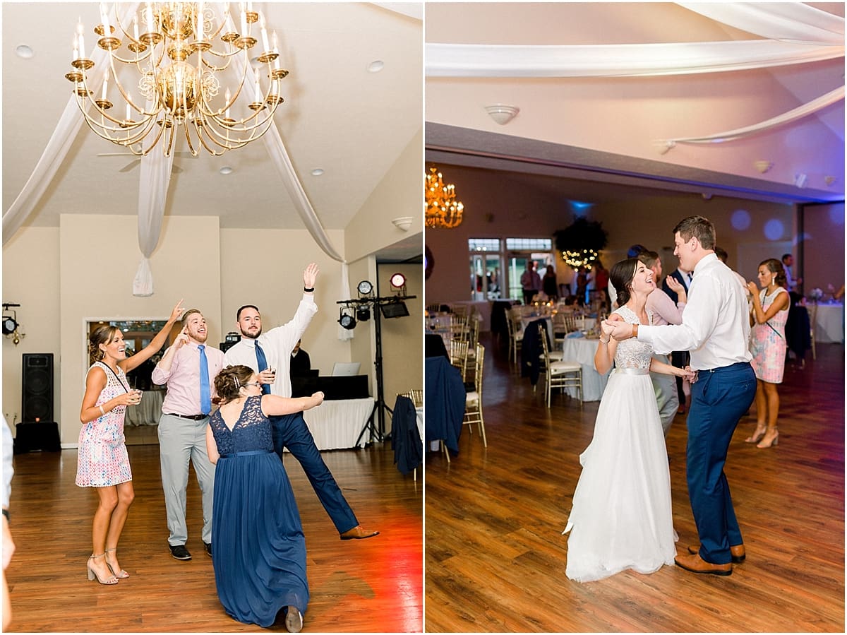 Arielle Peters Photography | Bride and groom dancing at wedding reception at The Blue Heron at Blackthorn in South Bend, Indiana on wedding day.