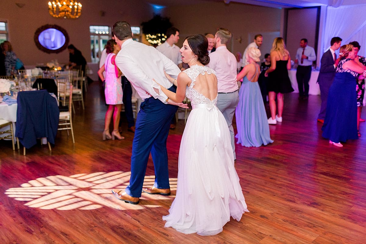 Arielle Peters Photography | Bride and groom dancing at wedding reception at The Blue Heron at Blackthorn in South Bend, Indiana on wedding day.