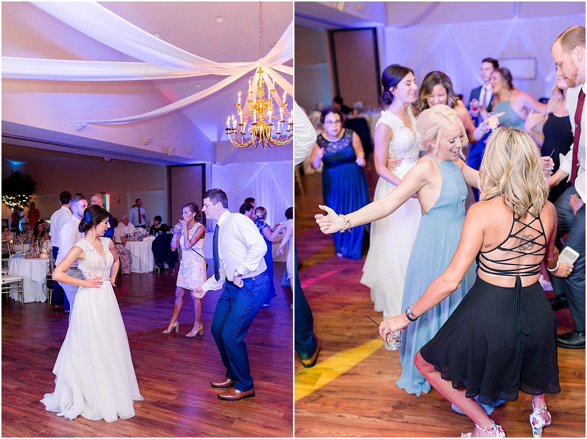 Arielle Peters Photography | Bride and groom dancing at wedding reception at The Blue Heron at Blackthorn in South Bend, Indiana on wedding day.