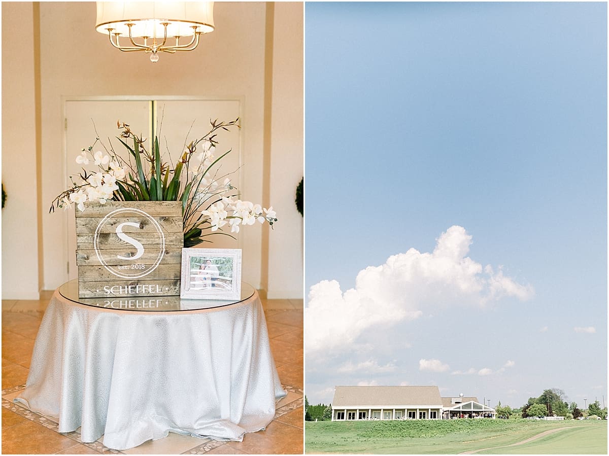 Arielle Peters Photography | Wedding reception table settings and floral arrangements at The Blue Heron at Blackthorn in South Bend, Indiana on wedding day.