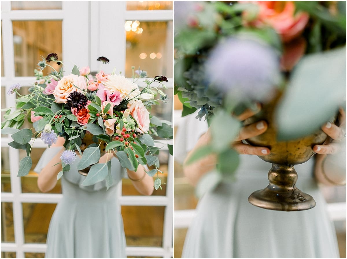 Arielle Peters Photography | Wedding reception floral arrangements at Sycamore Hills Golf Club in Fort Wayne, Indiana on wedding day.