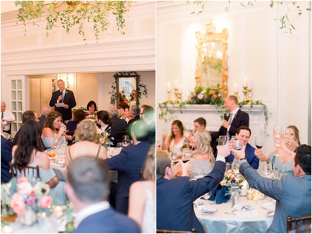 Arielle Peters Photography | Father of the bride giving speech at wedding reception at Sycamore Hills Golf Club in Fort Wayne, Indiana on wedding day.