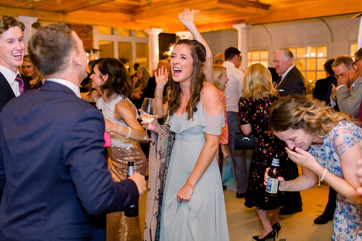 Arielle Peters Photography | Wedding guests dancing at wedding reception at Sycamore Hills Golf Club in Fort Wayne, Indiana on wedding day.