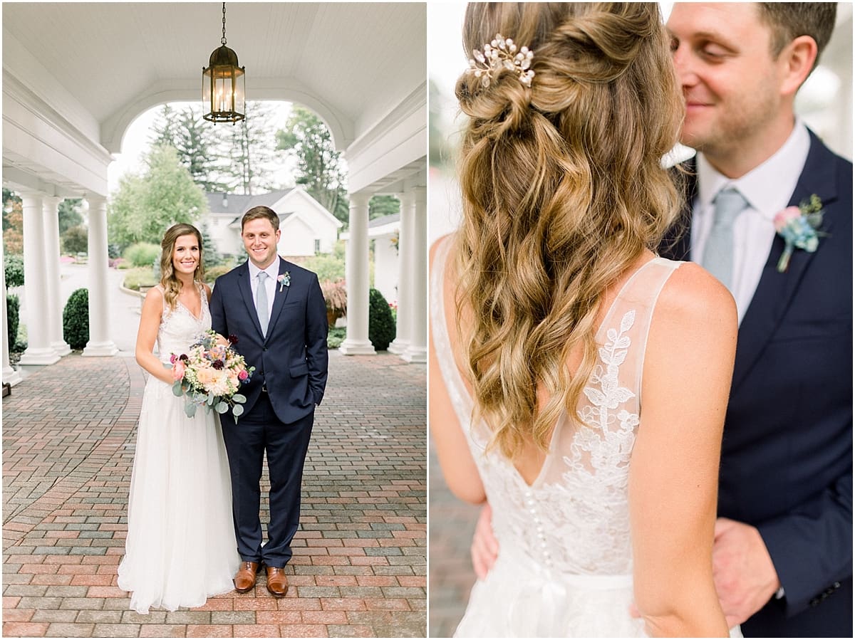 Arielle Peters Photography | Bride and groom smiling at each other on wedding day at Sycamore Hills Golf Club in Fort Wayne, Indiana.