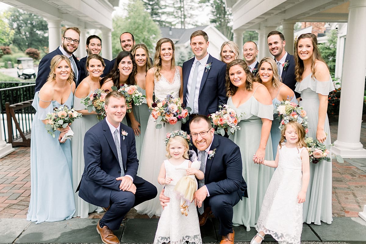 Arielle Peters Photography | Wedding party smiling outside on wedding day at Sycamore Hills Golf Club in Fort Wayne, Indiana.