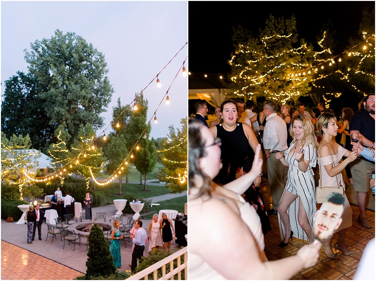 Arielle Peters Photography | Wedding guests dancing at wedding reception at The Bridgewater Club in Carmel, Indiana on wedding day.