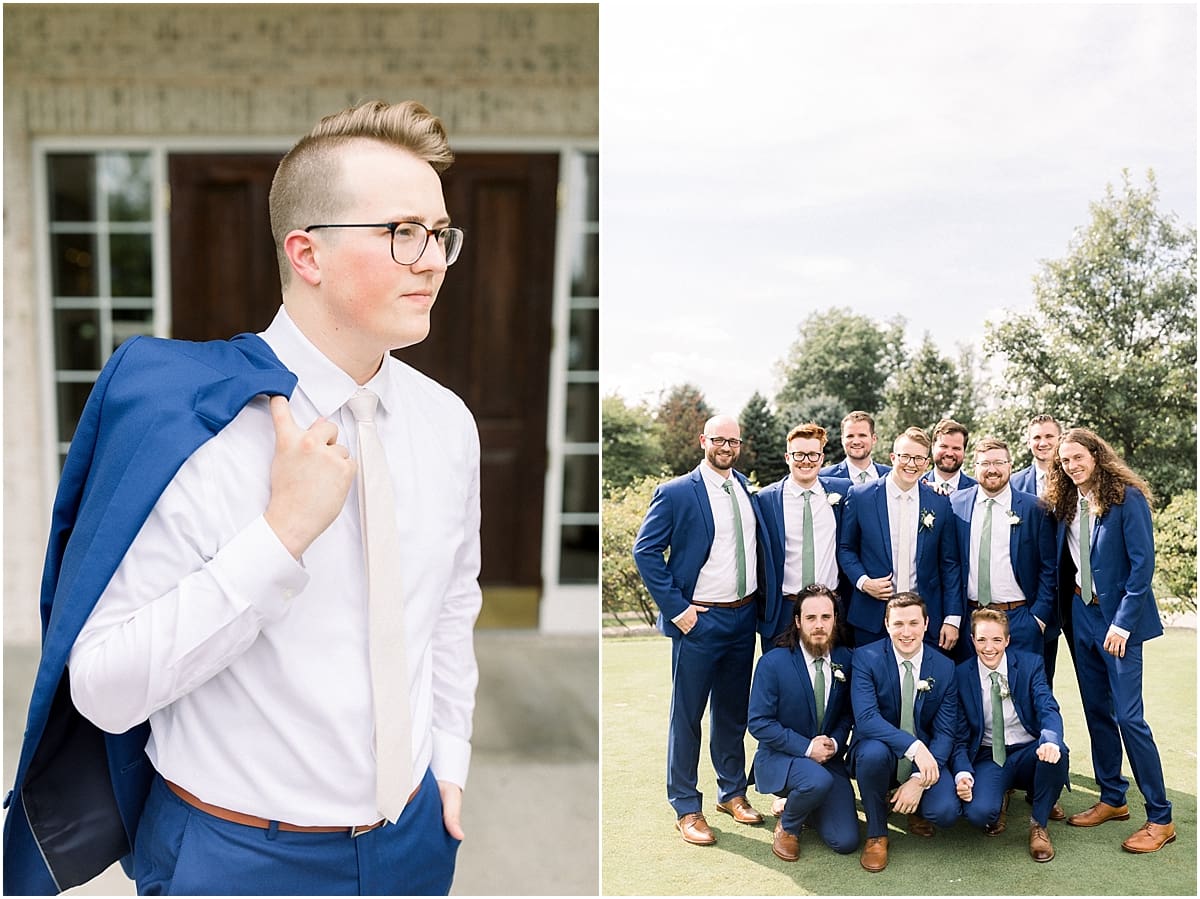 Arielle Peters Photography | Groom with his jacket on his shoulder outside at The Bridgewater Club in Carmel, Indiana on wedding day.