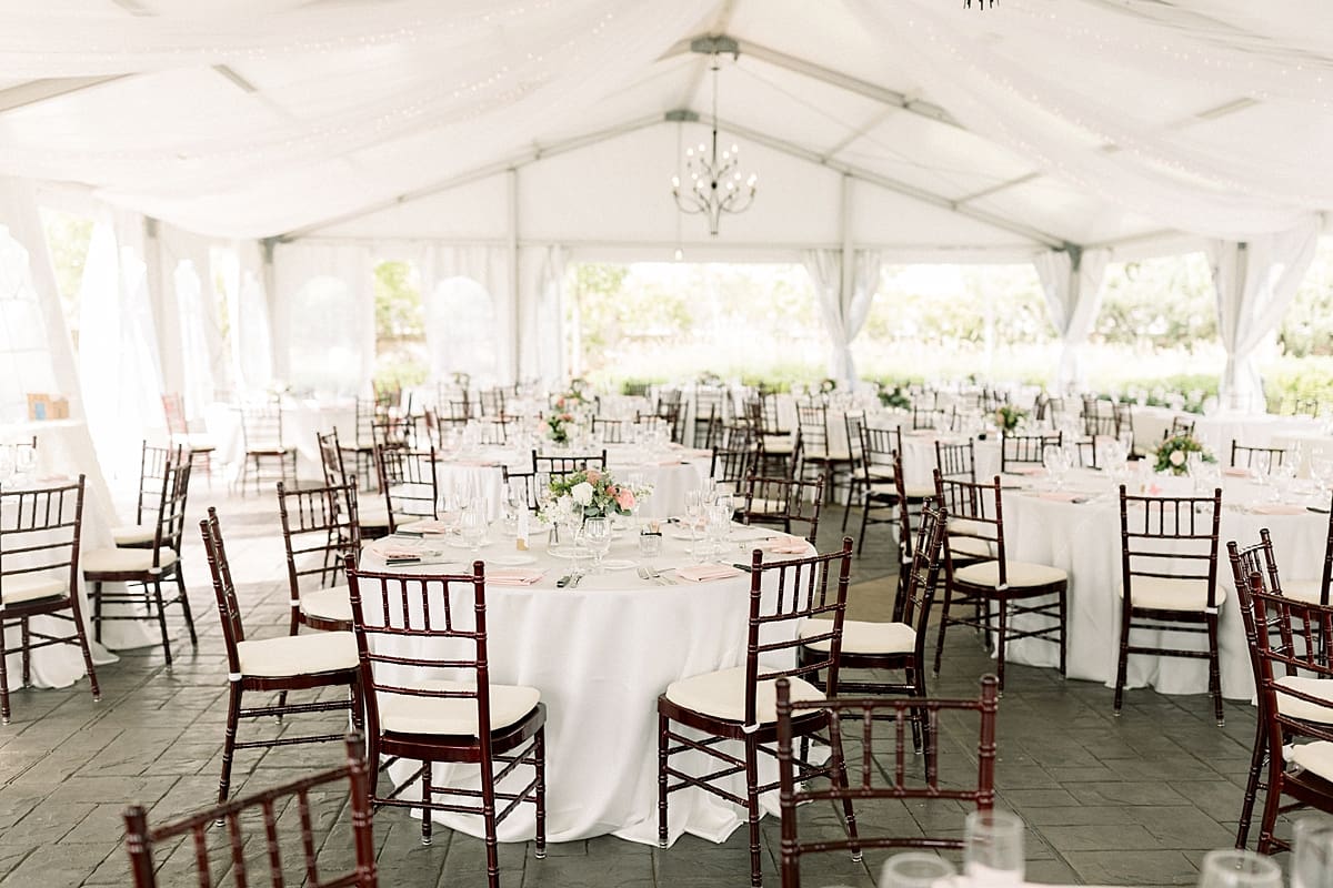 Arielle Peters Photography | Wedding reception table settings and floral arrangements at The Bridgewater Club in Carmel, Indiana on wedding day.