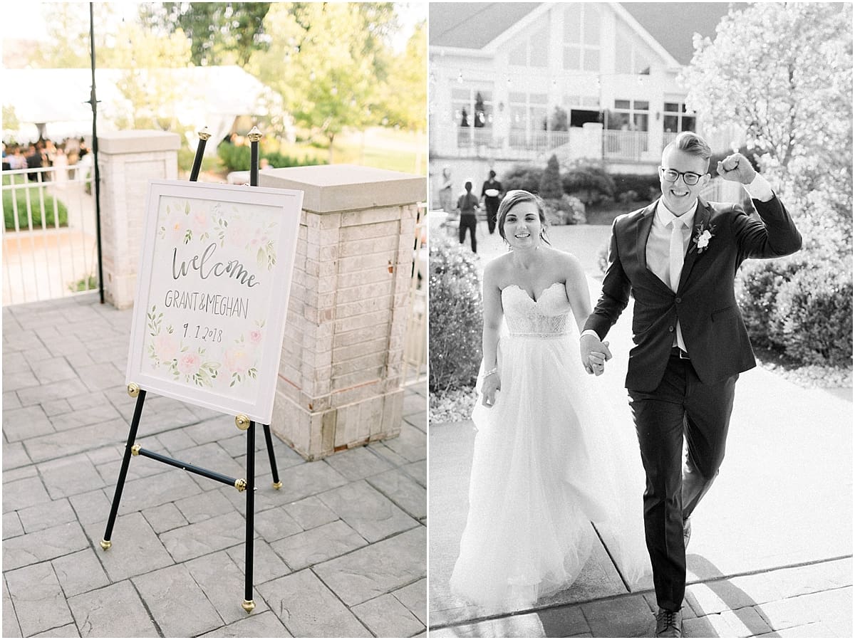 Arielle Peters Photography | Bride and groom entering the reception at The Bridgewater Club in Carmel, Indiana on wedding day.