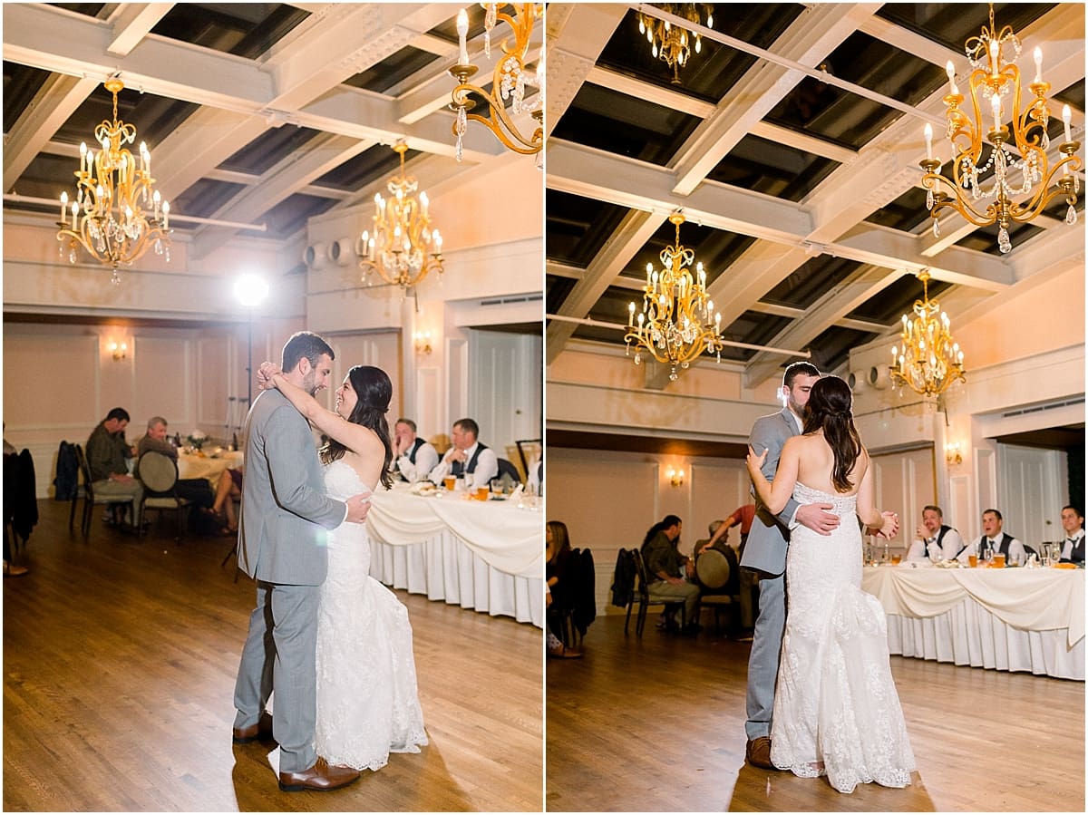Arielle Peters Photography | Bride and groom sharing first dance at wedding reception at The Madison Club in Madison, Wisconsin on wedding day.