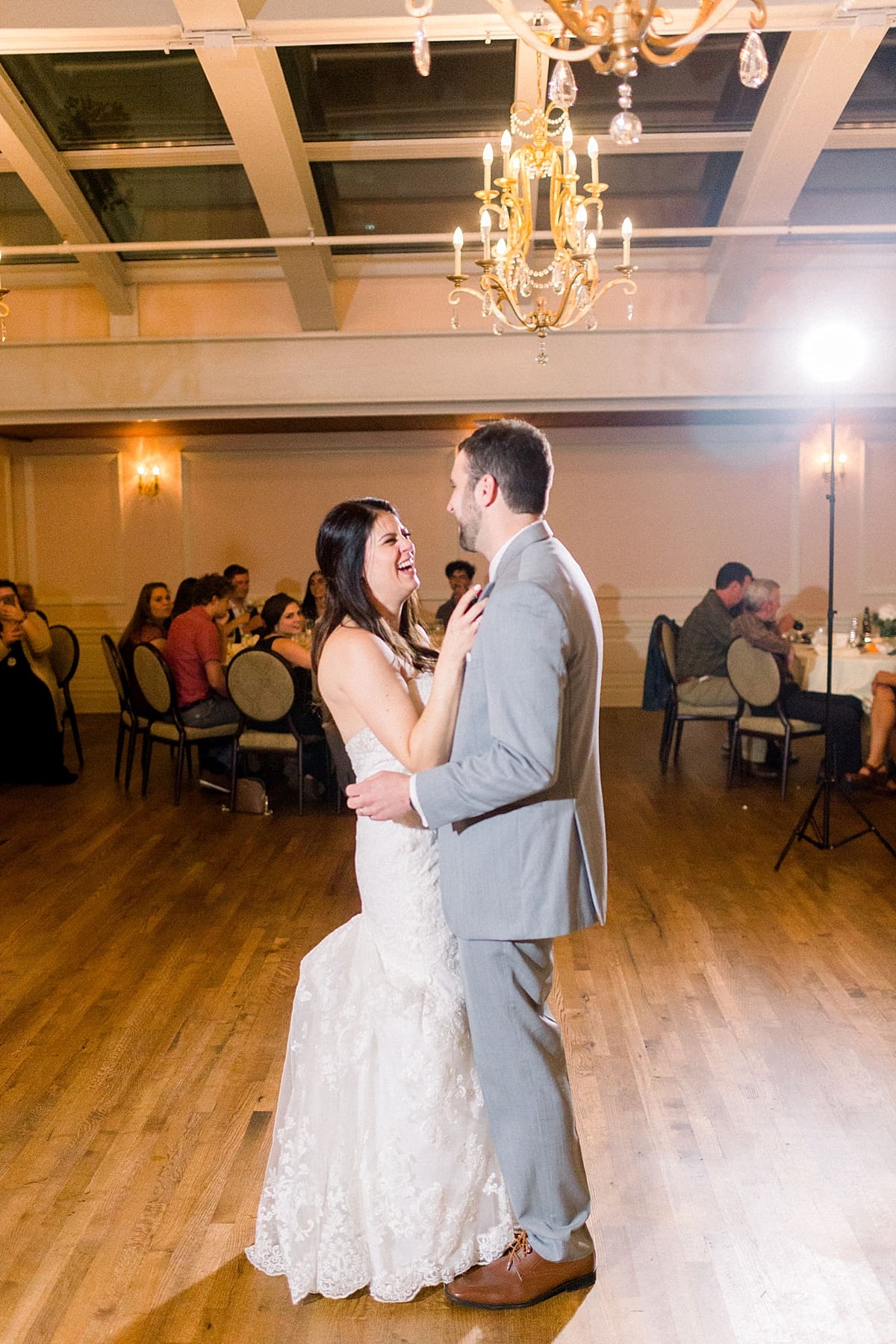 Arielle Peters Photography | Bride and groom sharing first dance at wedding reception at The Madison Club in Madison, Wisconsin on wedding day.