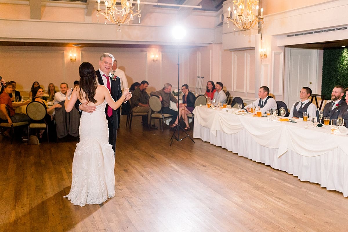 Arielle Peters Photography | Father of the bride and bride sharing a dance at wedding reception at The Madison Club in Madison, Wisconsin on wedding day.