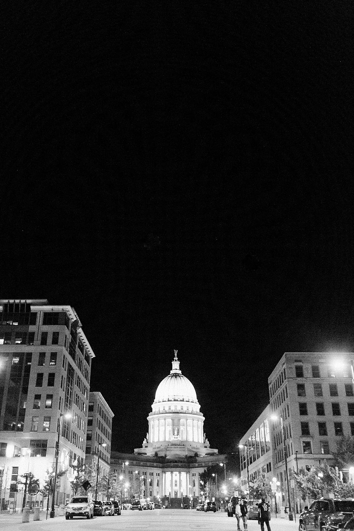 Arielle Peters Photography | Night shot of Monona Terrace in Madison, Wisconsin on wedding day.