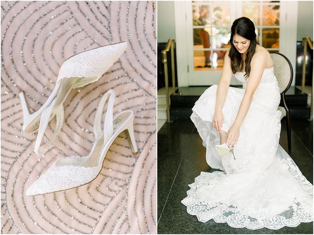 Arielle Peters Photography | Bride putting on her shoes on her wedding day in Madison, Wisconsin.