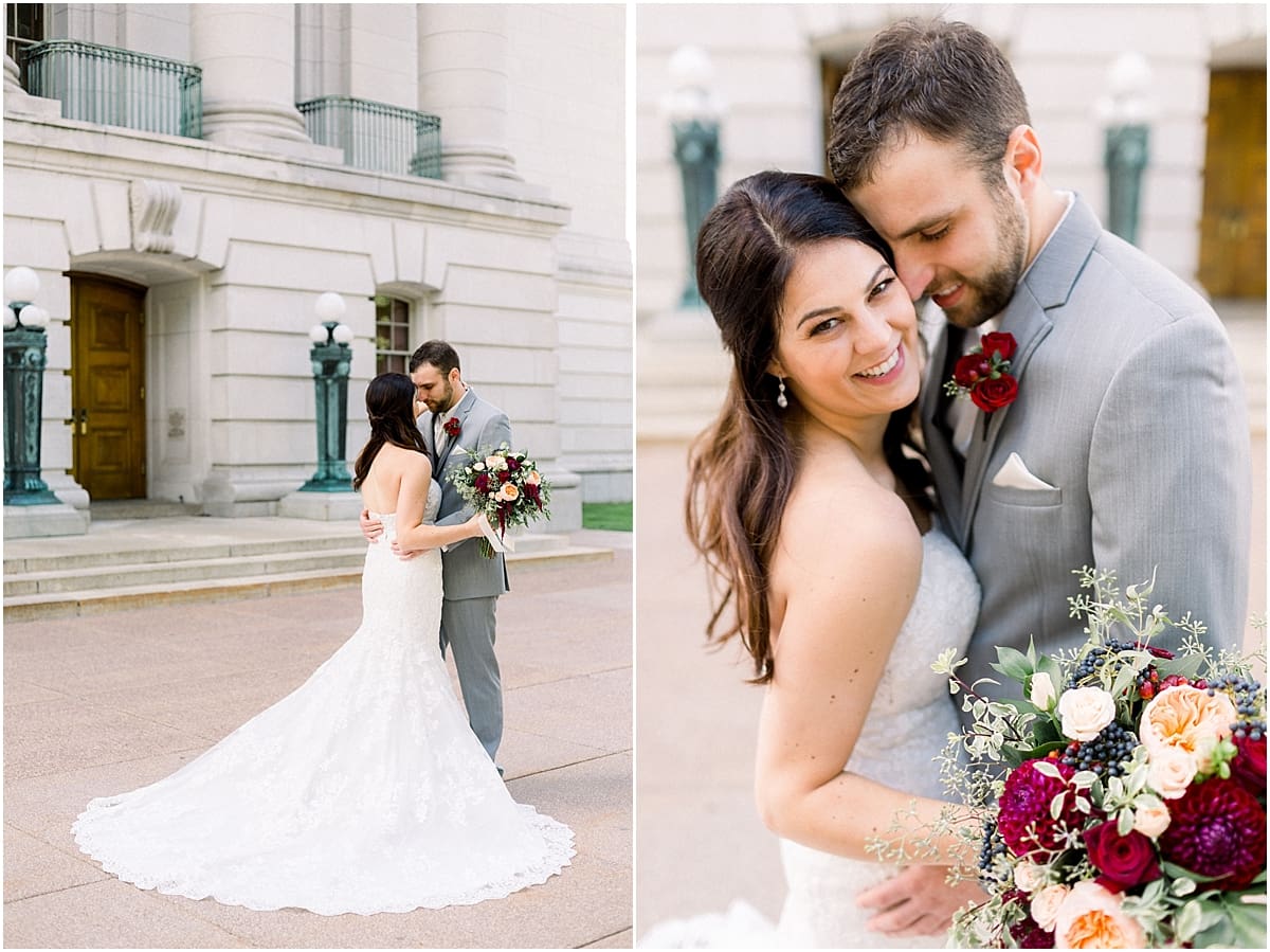 Arielle Peters Photography | Bride and groom smiling at each other on wedding day in Madison, Wisconsin.