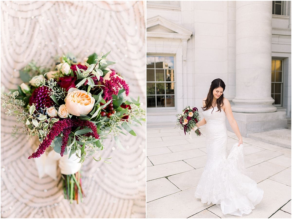 Arielle Peters Photography | Bride holding her wedding bouquet on wedding day in Madison, Wisconsin.