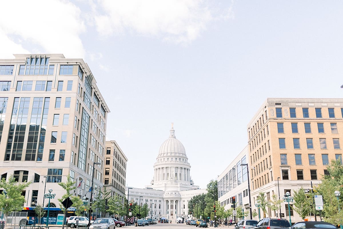 Arielle Peters Photography | Madison, Wisconsin cityscape on wedding day.