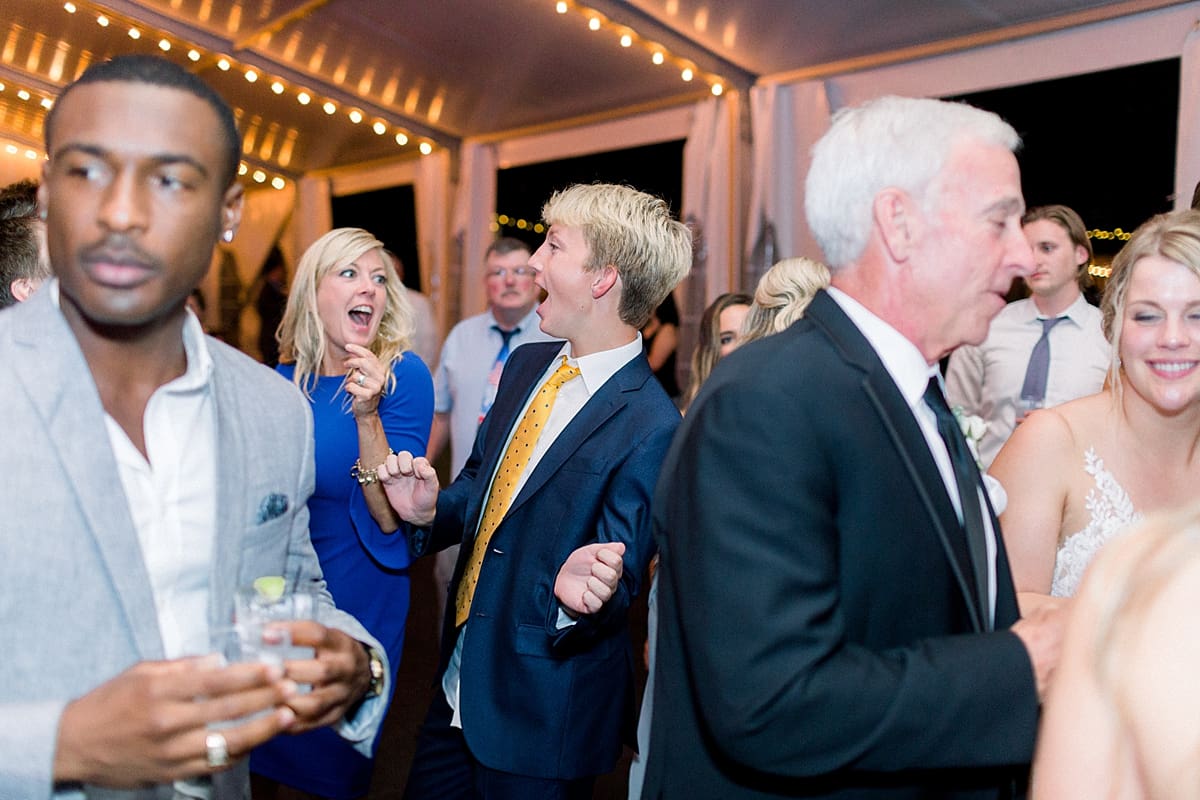 Arielle Peters Photography | Wedding guests dancing at wedding reception at The Morris Estate in Niles, Michigan on wedding day.  