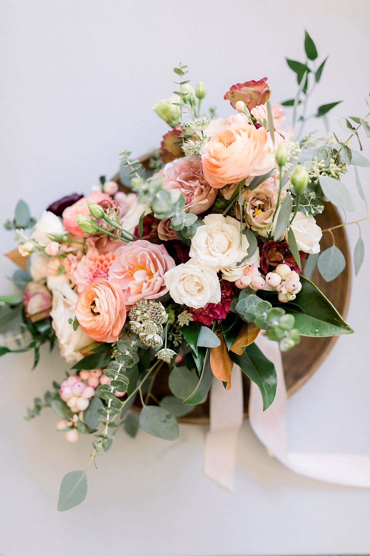 Arielle Peters Photography | Bridal bouquet with roses at The Morris Estate in Niles, Michigan on wedding day. 