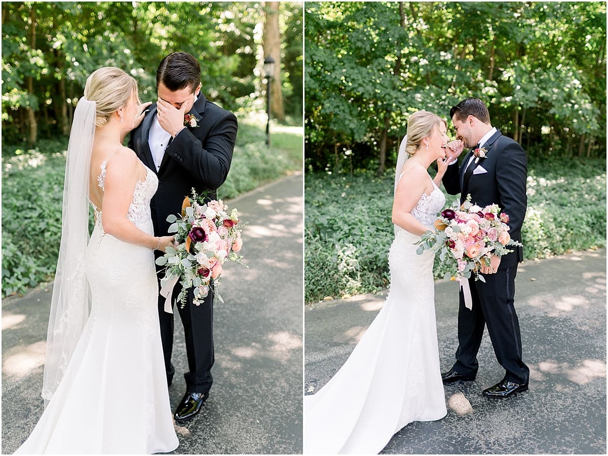 Arielle Peters Photography | Bride and groom having first reveal at The Morris Estate in Niles, Michigan on wedding day. 