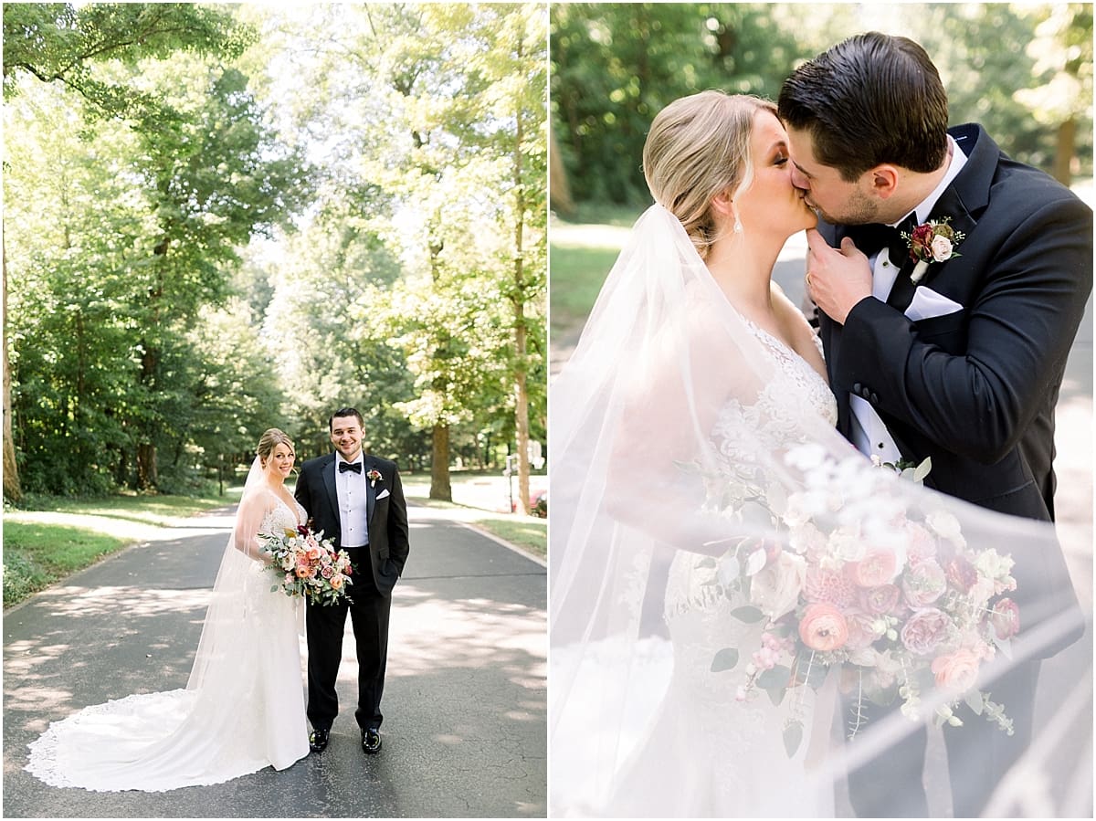 Arielle Peters Photography | Bride and groom kissing during first reveal at The Morris Estate in Niles, Michigan on wedding day. 