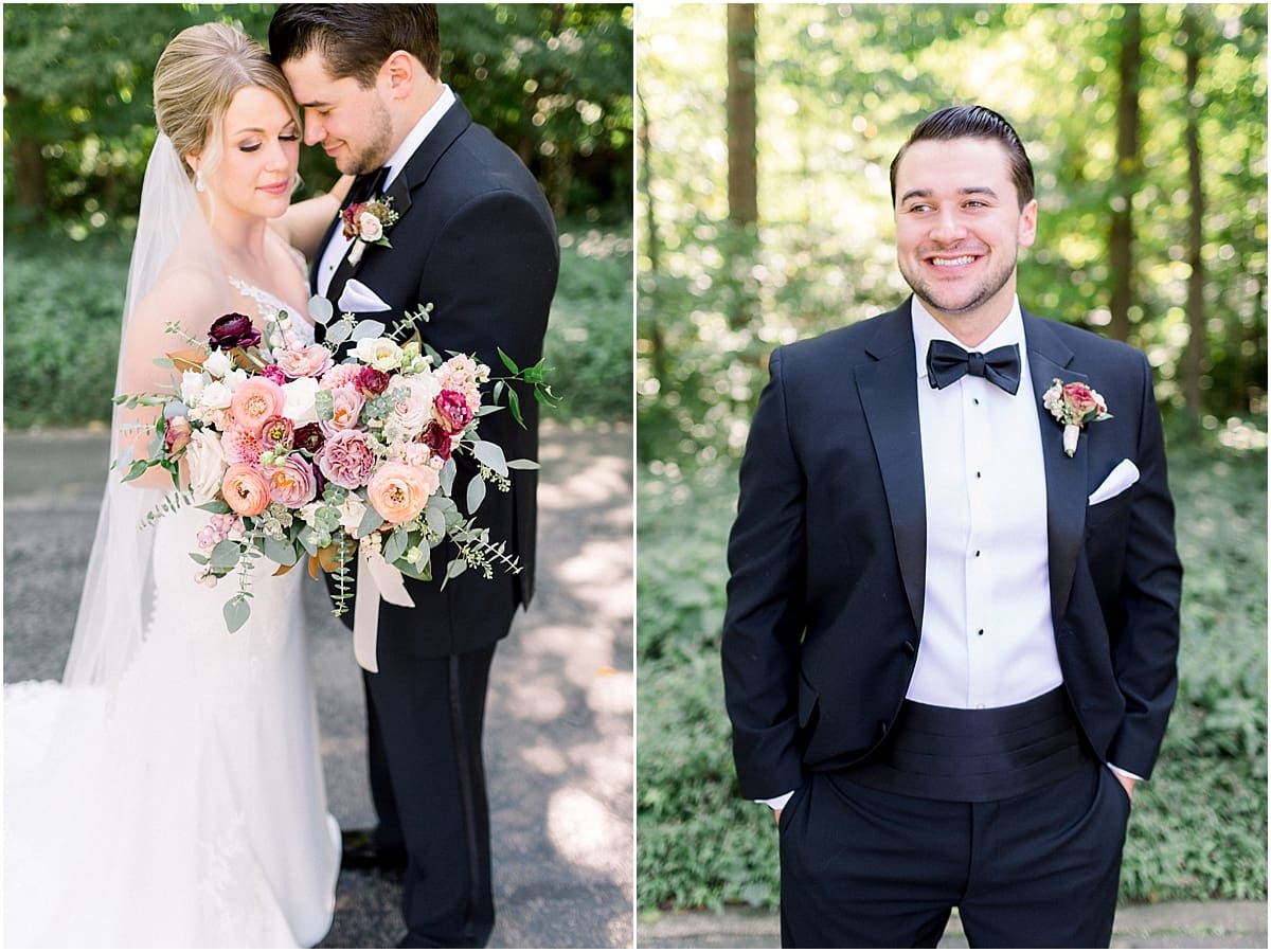 Arielle Peters Photography | Bride and groom smiling at each other on wedding day at The Morris Estate in Niles, Michigan on wedding day. 
