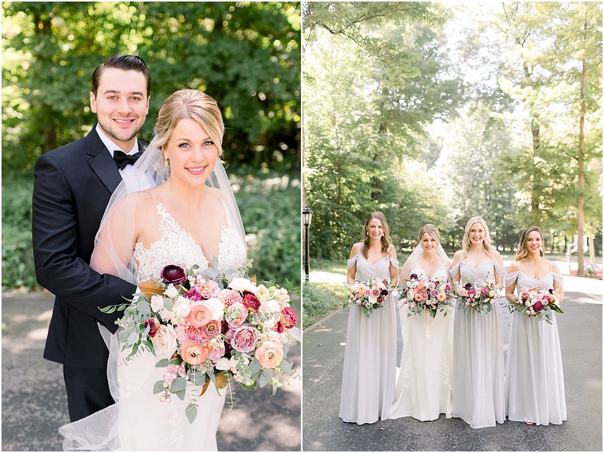 Arielle Peters Photography | Bride and groom smiling on wedding day at The Morris Estate in Niles, Michigan on wedding day. 