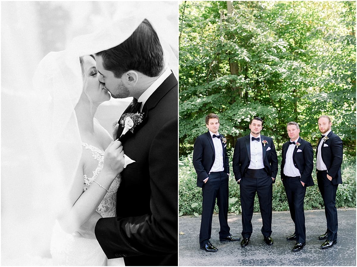 Arielle Peters Photography | Bride and groom kissing under her veil at The Morris Estate in Niles, Michigan on wedding day. 