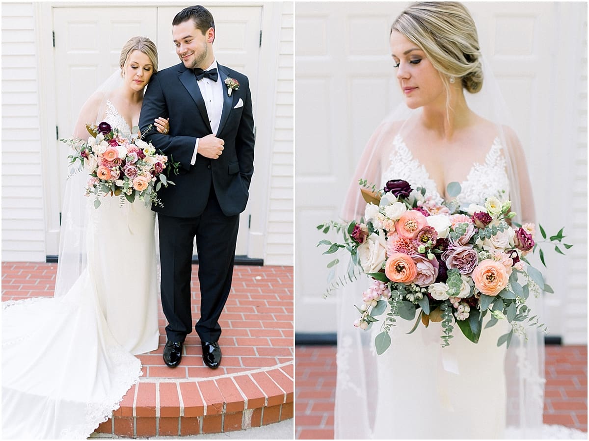 Arielle Peters Photography | Bride and groom outside the church at The Morris Estate in Niles, Michigan on wedding day. 