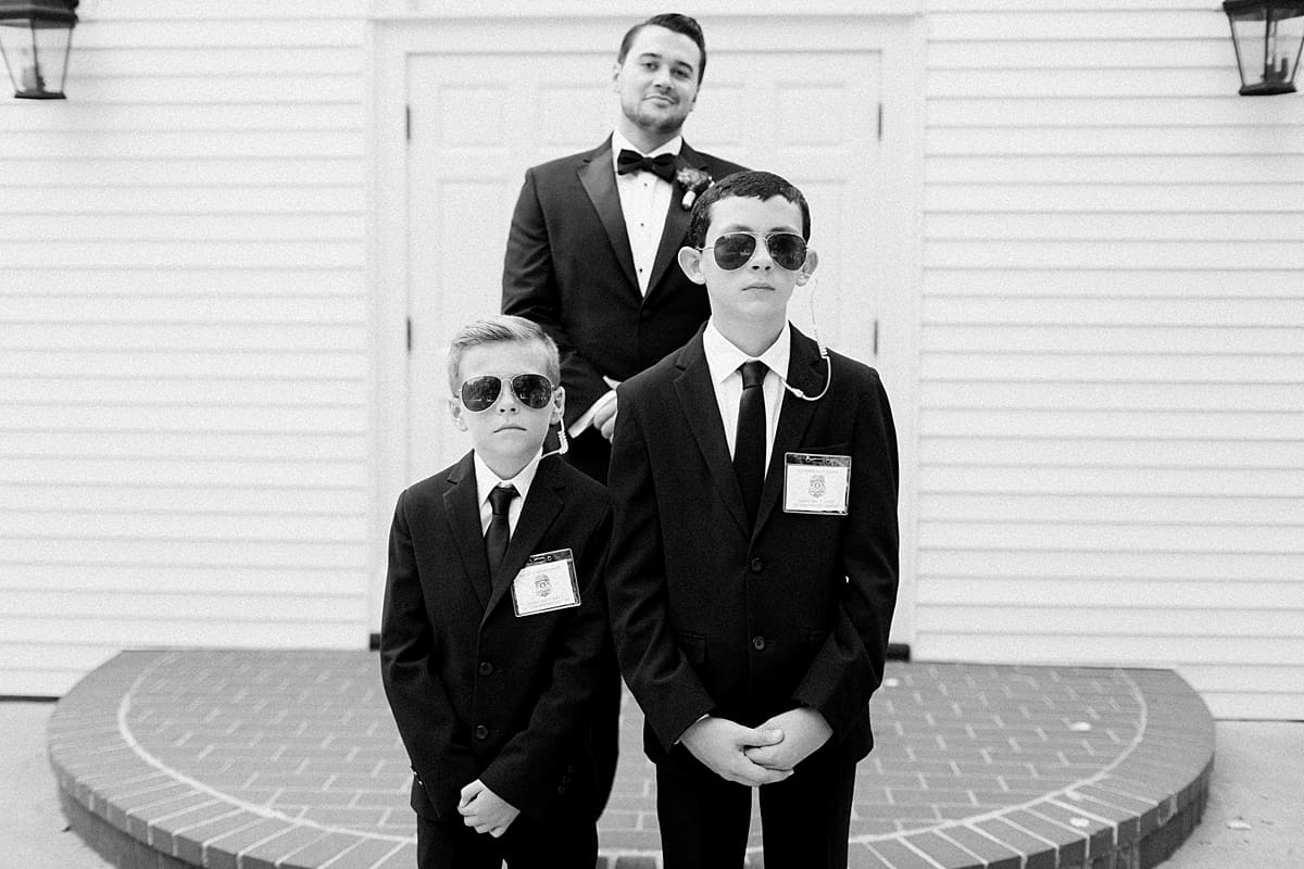 Arielle Peters Photography | Groom with secret service boys at The Morris Estate in Niles, Michigan on wedding day. 