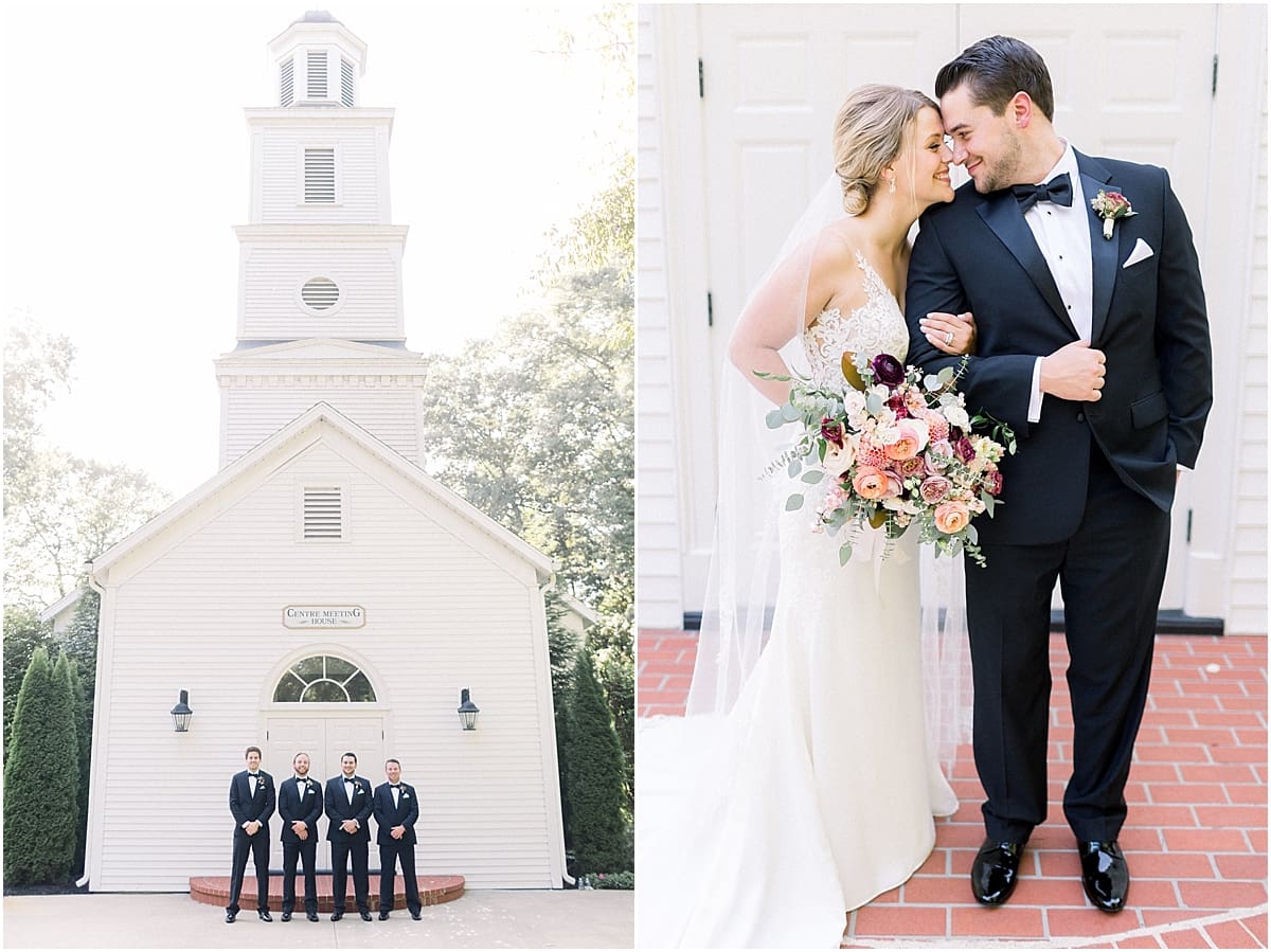 Arielle Peters Photography | Bride and groom smiling outside the church at The Morris Estate in Niles, Michigan on wedding day. 