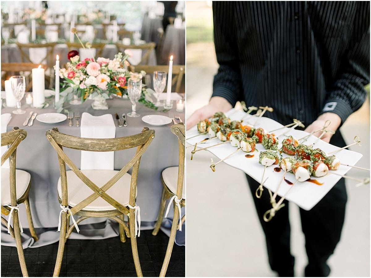 Arielle Peters Photography | Wedding reception table settings and floral arrangements at The Morris Estate in Niles, Michigan on wedding day.  