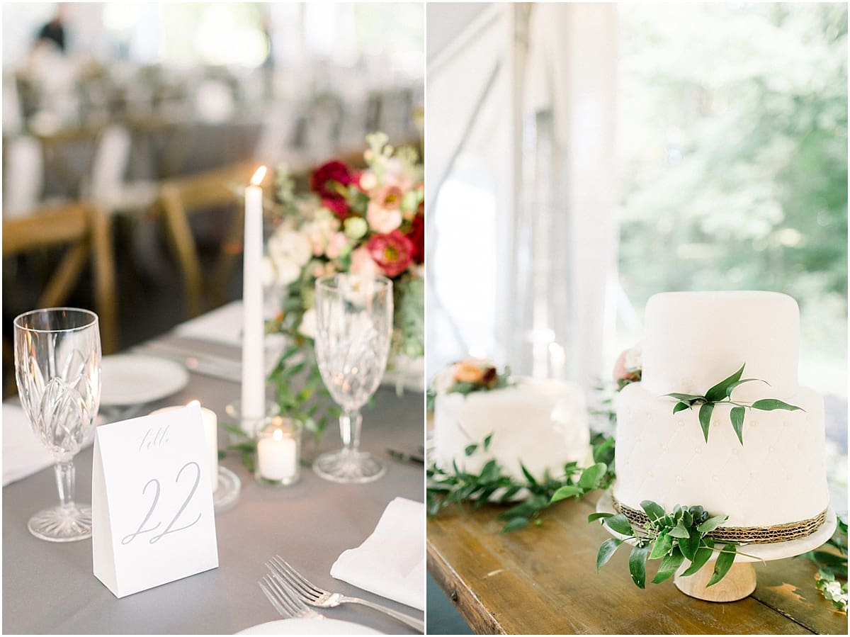 Arielle Peters Photography | Wedding reception table settings and floral arrangements at The Morris Estate in Niles, Michigan on wedding day.  